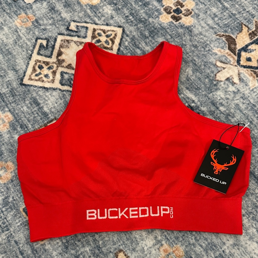 BuckedUP- Womens Red Crop Top